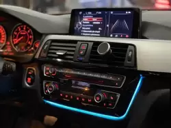 BMW F30 Lci Işıklı Parlak Siyah Klima Paneli - 2