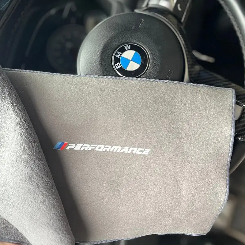 BMW M PERFORMANCE Logolu Mikrofiber Temizlik Bezi Son Teknoloji Araba Için Ultrasoft Bez 30x19cm