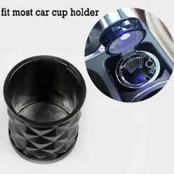 Araç İçi BARDAK TUTUCU Led Işıklı Taşınabilir Kül Tablası Alüminyum Fincan Dumansız Oto Küllük-BEYAZ - 4