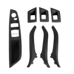 BMW F10 İÇLİ DIŞLI KAPI KOLU TUTAMAK VE CAM TUŞ SET SİYAH 7 PARÇA - 1